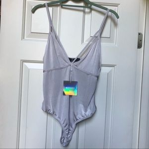 NWT silver grey bodysuit
